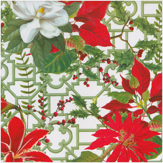 Christmas Garden White Roll Wrap 30 Inch X 8Ft-2 Inch Core