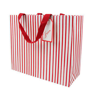 Stripes For Days Red/White Gift Bag Lg 11 3/4 X 4 3/4 X 10