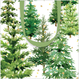 White Christmas Gift Bag Sm Sq. 5 3/4X2 1/2 X 5 3/4