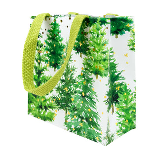 White Christmas Gift Bag Sm Sq. 5 3/4X2 1/2 X 5 3/4