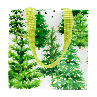 White Christmas Gift Bag Sm Sq. 5 3/4X2 1/2 X 5 3/4