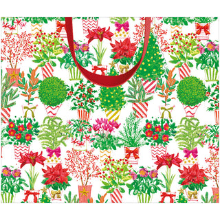 Christmas Flower Market Gift Bag Lg 11 3/4 X 4 3/4 X 10