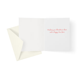 Santa And Reindeer With Tree Petite Christmas Cards - Includes 5 Cards & Envelopes