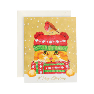 Cat In A Hat Petite Christmas Cards - Includes 5 Cards & Envelopes