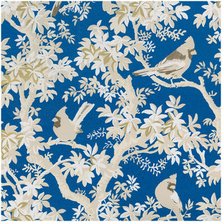 Scenic Songbirds China Blue Roll Wrap 30 Inch X 8Ft-2 Inch Core