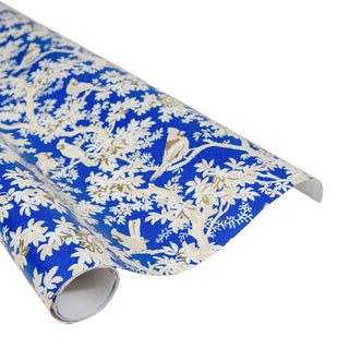 Scenic Songbirds China Blue Roll Wrap 30 Inch X 8Ft-2 Inch Core