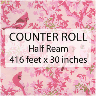 Scenic Songbirds Rose Ream Wrap 30 Inches X 416 Feet