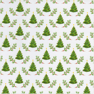 Little Christmas Trees Roll Wrap 30 Inch X 8Ft-2 Inch Core