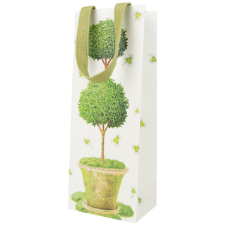 Potted Topiary Bottle Bag 5 X 3 1/2 X 13