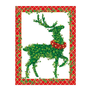 Topiary Stag Classic Christmas Cards - Includes 5 Cards & Envelopes