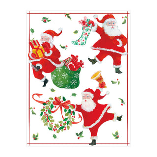 Dancing Santas Classic Christmas Cards - Includes 5 Cards & Envelopes