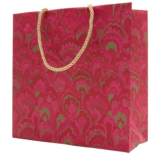 Marbled Ceramica Fuchsia Medium Square Gift Bag - 9.75"L x 9.75"H x 4"W - includes 1 bag