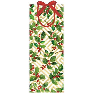 Holly And Fretwork Gift Bags - includes 1 Gift Bags