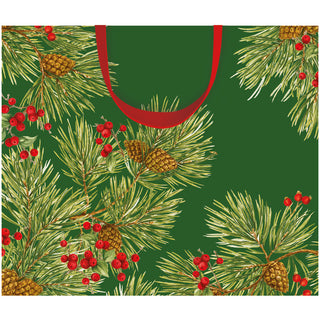 Evergreen And Berries Dark Green Gift Bags - includes 1 Gift Bags