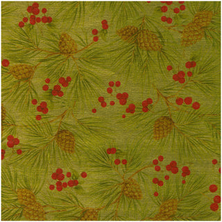 Evergreen And Berries Gold Foil Roll Wrap - includes 1 Roll