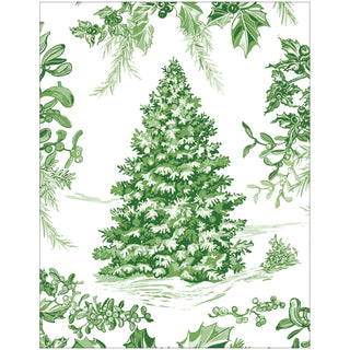 Christmas Toile Green Gift Enclosure Cards - includes 4 cards & envelopes