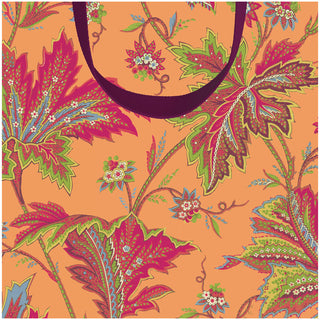 Paisley Leaves Coral Gift Bags - includes 1 Gift Bags