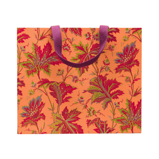 Paisley Leaves Coral Gift Bags - includes 1 Gift Bags