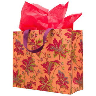 Paisley Leaves Coral Gift Bags - includes 1 Gift Bags