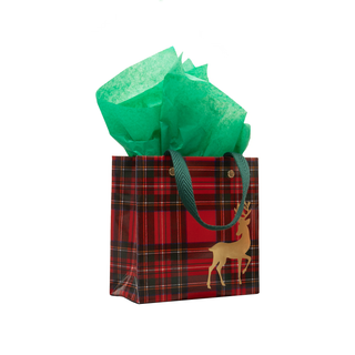 Royal Plaid Reindeer Gift Bags - includes 1 Gift Bags