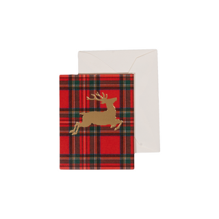 Royal Plaid Reindeer Foil Enclosure Cards & Envelopes - includes 4 Enclosure Cards & Envelopes