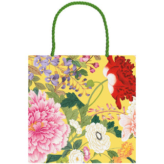 A Profusion Of Flowers 2 Yellow Small Square Gift Bag - 5.75"L x 2.5" W x 5.75"H - includes 1 bag