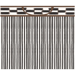 Boho Stripe Black/Brown Large Gift Bag - 11.75"L x 4.75"W x 10"H - includes 1 bag