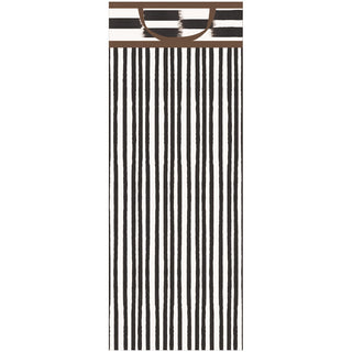 Boho Stripe Black/Brown Bottle Bag 5"L x 3.5"W x 13"H - includes 1 bag