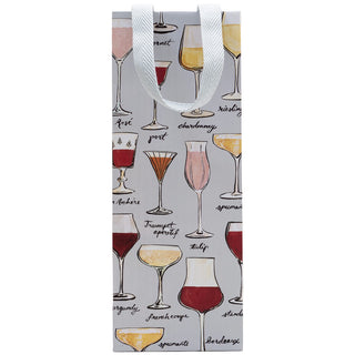 Wine Sketches Bottle Bag 5"L x 3.5"W x 13"H - includes 1 bag