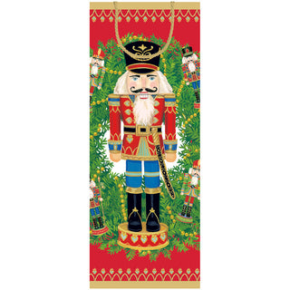 Nutcracker Wreath Bottle Bag 5"L x 3.5"W x 13"H - includes 1 bag