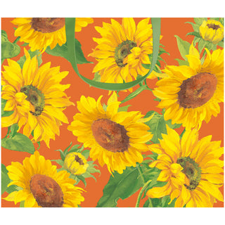 Sunflower Field Orange Large Gift Bag 11.75"L x 4.75"W x 10"H - includes 1 bag