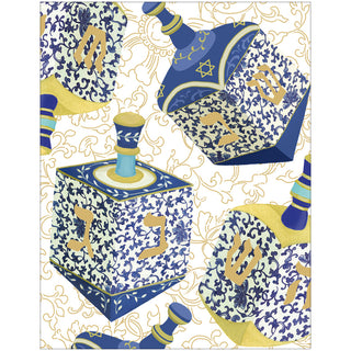 Patterned Dreidels Gift Enclosure Cards - includes 4 cards & envelopes