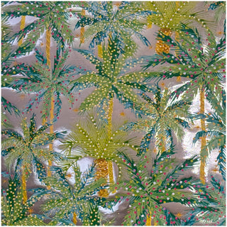 Palm Trees With Lights Silver Foil Gift Wrap