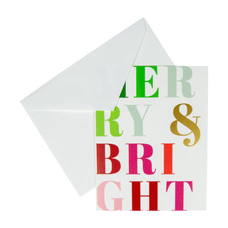 Merry and Bright Foil Classic Boxed Christmas Cards - includes 10 cards & envelopes