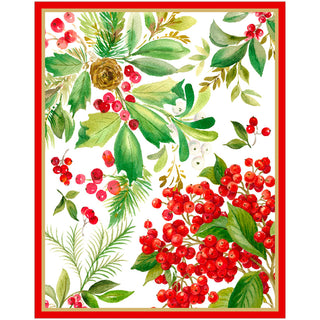 Holly Chintz Petite Christmas Cards - Includes 5 Cards & Envelopes
