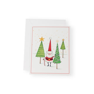 Santa And Little Trees Petite Christmas Cards - Includes 5 Cards & Envelopes
