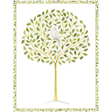 Dove In Olive Tree Foil C-Sized Christmas Cards Pack in Cello - 5 Cards & 5 Envelopes