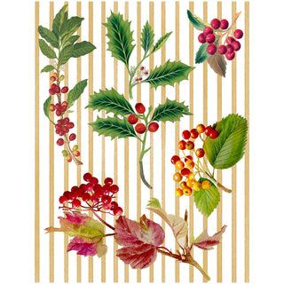 Berry Botanicals Blank Classic Christmas Card - Includes 1 Card & Envelope B25