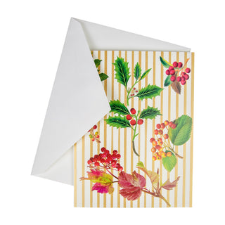 Berry Botanicals Blank Classic Christmas Cards - Includes 5 Cards & Envelopes B98