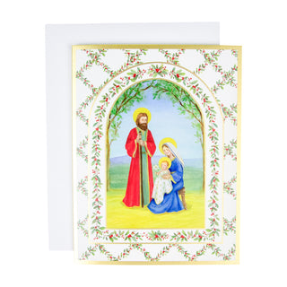 Nativity With Decorated Arch Blank Classic Christmas Card - Includes 1 Card & Envelope B25