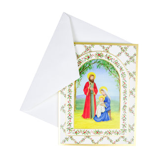 Nativity With Decorated Arch Blank Classic Christmas Cards - Includes 5 Cards & Envelopes B98