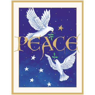 Two Doves And Peace Blank Classic Christmas Card - Includes 1 Card & Envelope B25