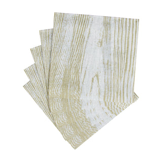 Faux Bois Birch-Paper Linen Napkin Airlaid Cocktail-15 In