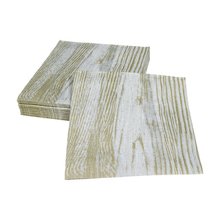 Faux Bois Birch-Paper Linen Napkin Airlaid Cocktail-15 In