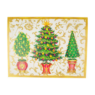 Gilded Trees Blank Classic Christmas Cards - Includes 5 Cards & Envelopes B98