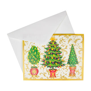 Gilded Trees Blank Classic Christmas Card - Includes 1 Card & Envelope B25