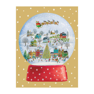 Winter Village Snowglobe Blank Classic Christmas Cards - Includes 5 Cards & Envelopes
