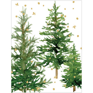 White Christmas Foil English Language Holiday Cards - 10 cards & 10 envelopes