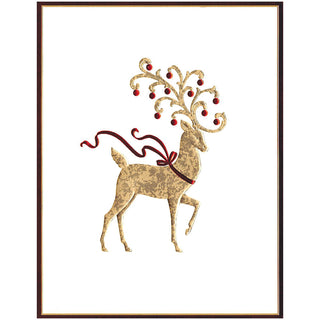 Reindeer Foil Embossed Large Boxed Christmas Cards - includes 10 Cards & Envelopes
