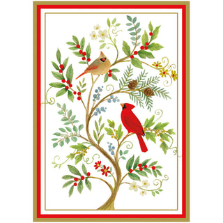 Cardinals And Twining Branch Small Boxed Christmas Cards - includes 15 cards & envelopes